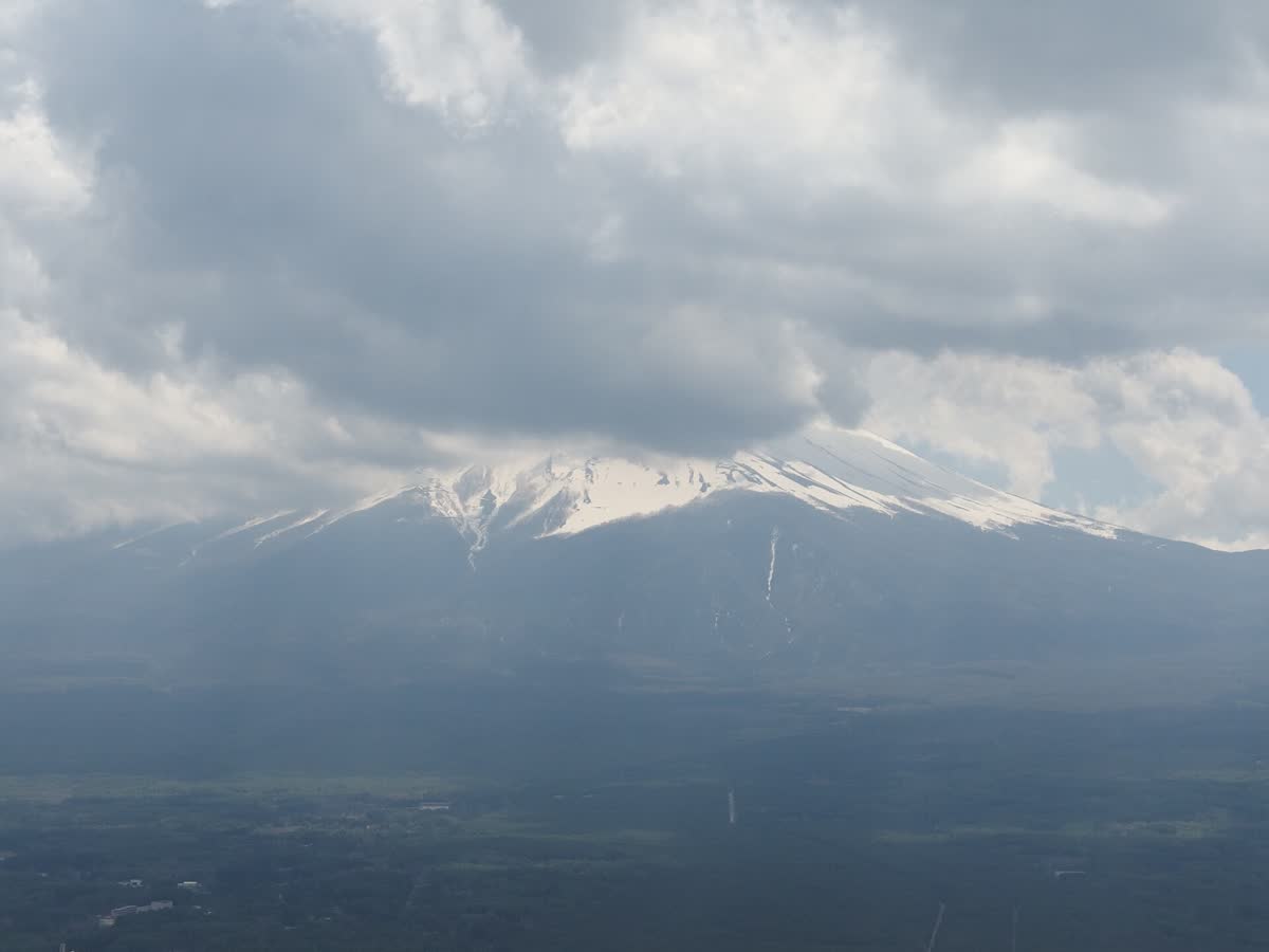 View from the Mt Tenjo cable car over Lake Kawaguchiko